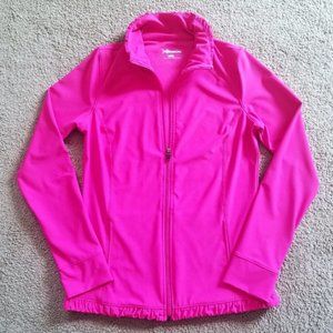 Xersion Hot Pink Ruffle Zip Jacket